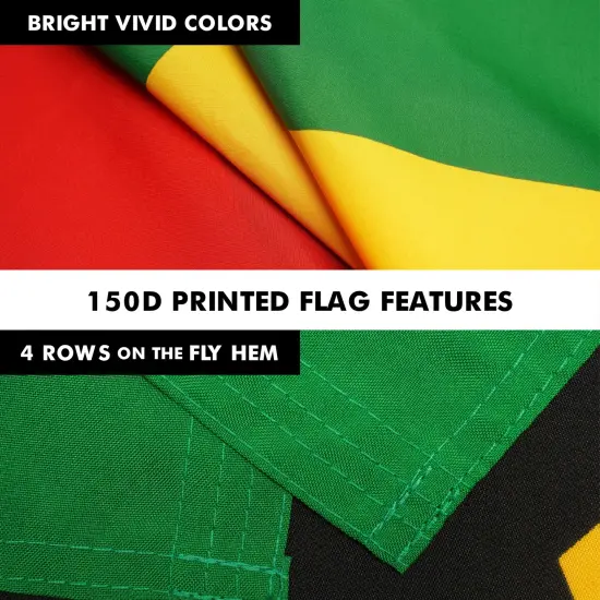 G128 Combo Pack: 6 Ft Twist Free Aluminum Spinning Flagpole (White) & Sao Tome and Principe Flag | 3x5 Ft | LiteWeave Pro Series Printed 150D Polyester | Pole with Flag Included {5}