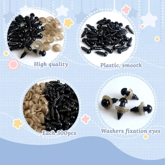 600pcs 6mm Black Plastic Safety Eyes {3}