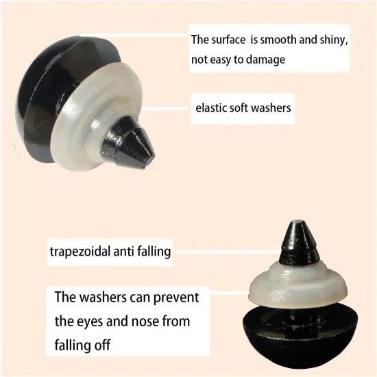 160pcs 14mm Black Plastic Safety Eyes {2}