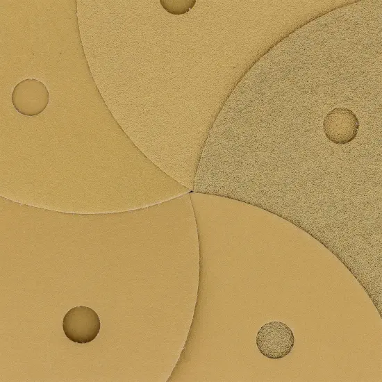 Variety Grit Pack - 5" Gold DA Sanding Discs - 5-Hole Pattern Hook and Loop - Box of 50 {3}