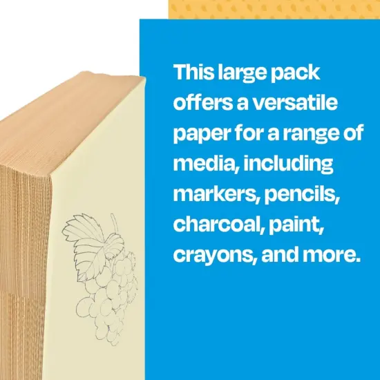 Sax Multipurpose Manila Drawing Paper, 56 lbs, 12 x 18 Inches, Cream, Pack of 500 {6}