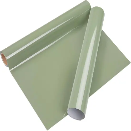 12" x5ft Khaki Green Iron on Vinyl for T-Shirts {1}