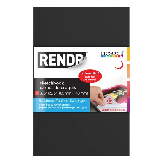 Rendr No Show Thru Soft Cover Sketchbook-3.5"x5.5", 50 Sheets {1}
