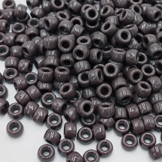 MIIIM 1200PCS 6x9mm Dark Pony Beads Bulk, Kandi Beads for Bracelets Making Kit, Hair Braids Crafts for Jewelry Making (Chocolate Brown) {1}
