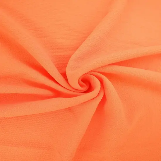 1 Yard Ghost Crepe Solid Stretch Woven Fabric for Drapery and Upholstery 57/58" Width NECTARINE {1}