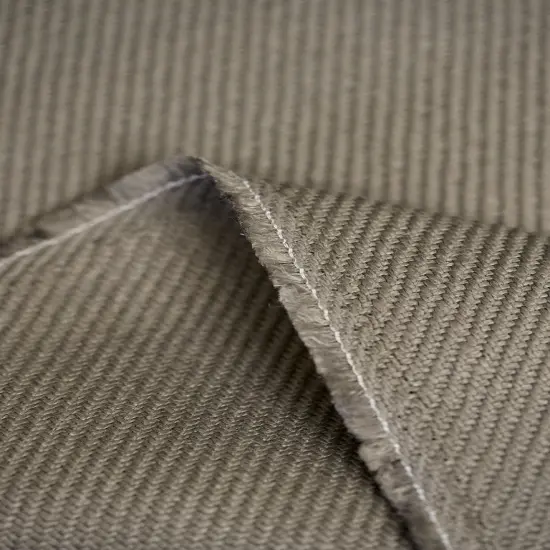 1 Yard Solid Mushroom Pure Irish Linen Twill Fabric 18.5 oz Flat 54 Inches Wide {6}