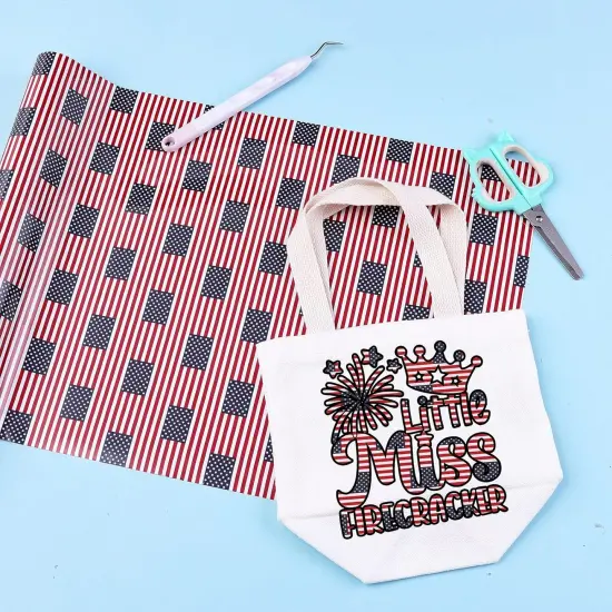 12 Inch - American Flag Heat Transfer Vinyl Roll {4}