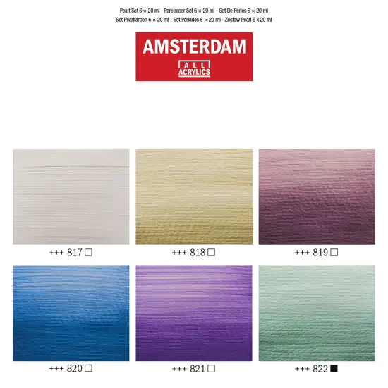 Amsterdam Standard Acrylic Paint Set 20ml 6/Pkg-Pearl {5}