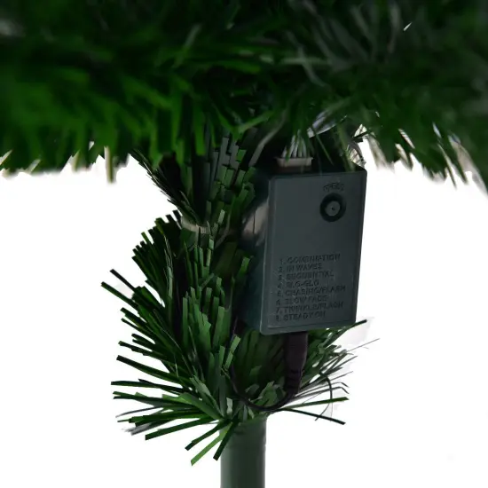 Costway 5'/6'/7'Pre-Lit Fiber Optic Christmas Tree Multicolor Lights {10}