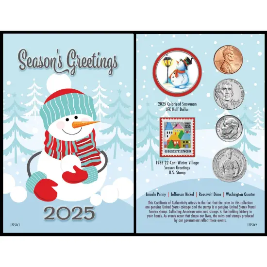 2025 Snowman Coin Collectible Greeting Card {1}