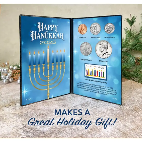 2025 Hanukkah Stamp and Coin Collectible Greeting Card {2}