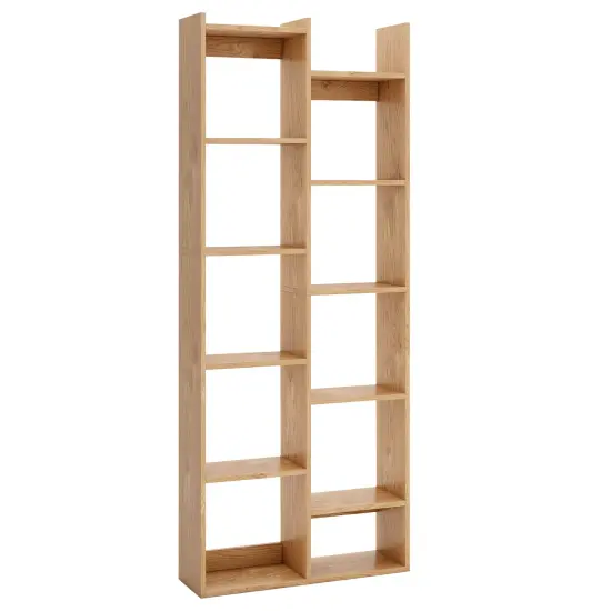 11-Tier Modern Bookcase with Anti-Tipping Kits and Open Storage Shelves Natural {3}