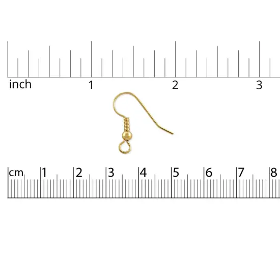 JewelrySupply French Hook Wire with Bead & Spring Gold Plated (10-Pcs) {2}