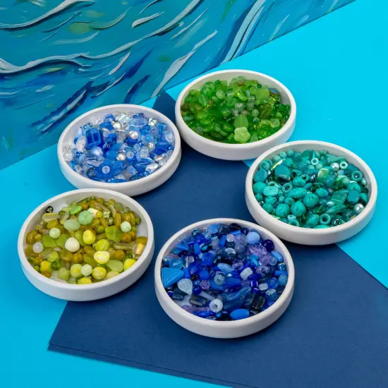 John Bead Mixed Czech Glass Beads Vial, 100g Barbados Ocean {2}