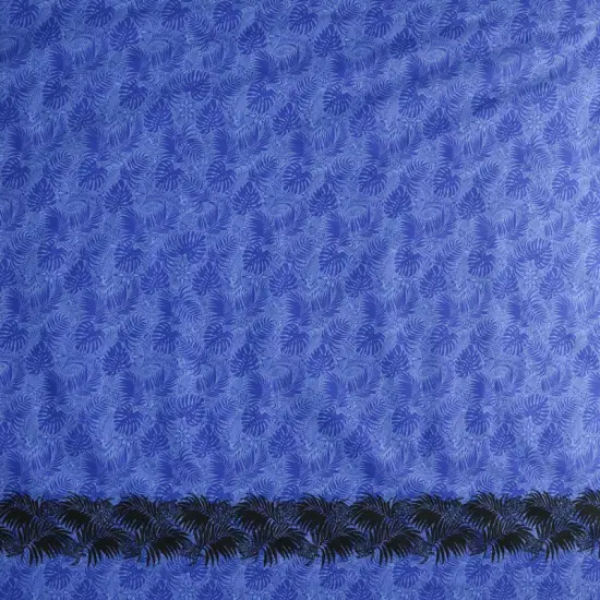 1 Yard All Over Monstera Leaves Firm Fen Rayon Poplin Fabric Single Border 45 Inch Width grey {7}