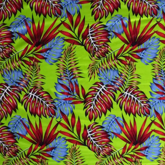 1 Yard All Over Split Leaves Sarong with Fringes Rayon Fabric 72" L x 45" W Teal {3}