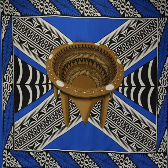 Kingdom of Tonga Kava Bowl All Around Border Crossing pattern Polyester Sarong 72" L x 45" W Red {2}