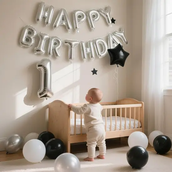 13pcs Mylar Foil 3D Letter Balloons Happy Birthday Sign Balloon {3}