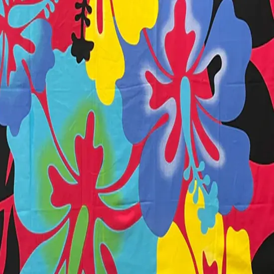 41" L x 68" W Hibiscus Airbrush Flower Sarong Polyester Fabric Red {5}
