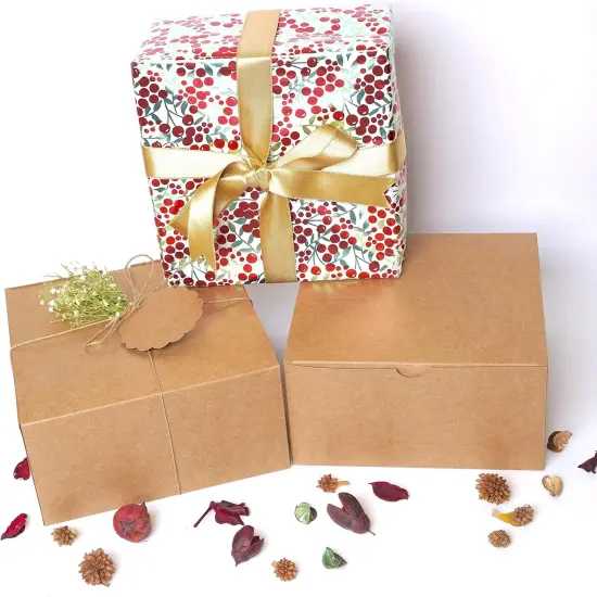 Gift Boxes 10 Pack, Thick Kraft Paper Boxes with Lids, Tags & Jute Rope for Gifts, Wedding Favours, Bridesmaid Proposals, Cupcakes, Crafting {4}