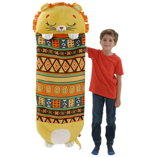 Happy Nappers: Pillow & Sleepy Sack: Large - Lion Lex - 66 x 30", 2-In-1: Plush Animal Opens Into Sleeping Bag, Soft Play & Nap Character, Kids 7+ {7}