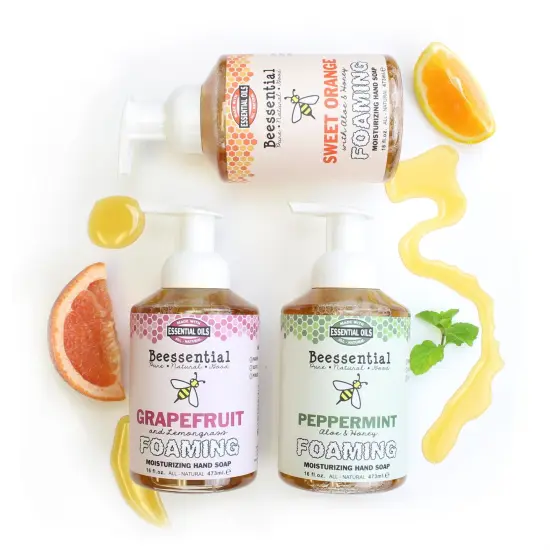 Beessential Natural Foaming Hand Soap USA Made Spearmint Lime 16 Oz {3}