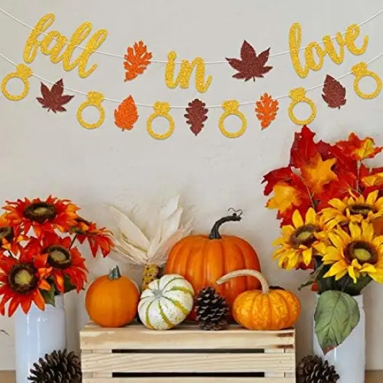 Fall in Love Banner Autumn Maple Leaves Garland for Fall Themed {5}