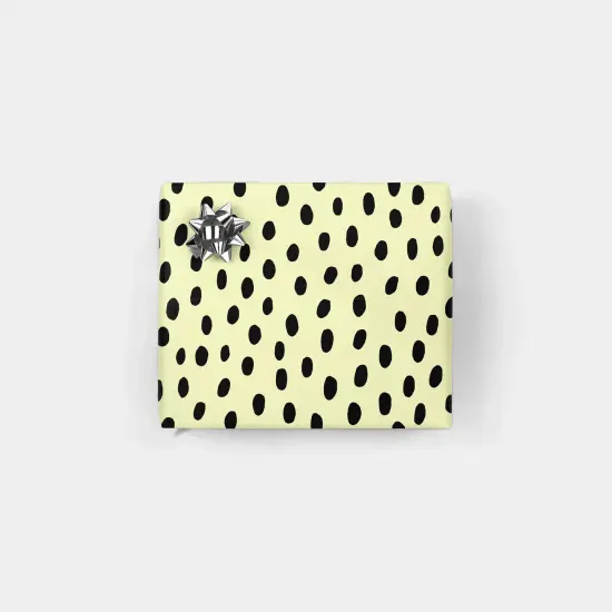 Yellow and Black Hand-drawn Polka Dots {1}