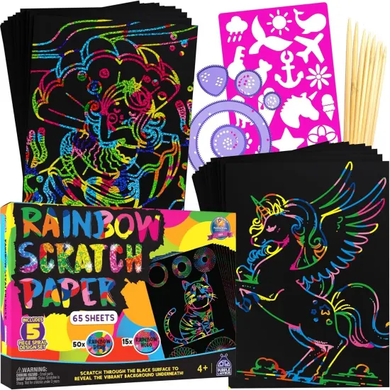 Rainbow Scratch Art Paper {1}