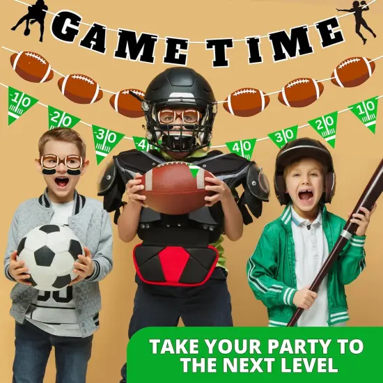 4E's Novelty 3 Football Garland Banners (9 Ft) for Football Party Decorations &ndash; Ideal Football Pennant Banner for Sports Themed Party Decor {4}