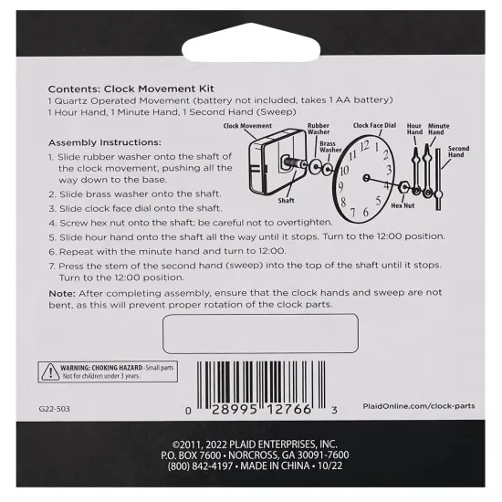 Plaid Clock Movement Kit-4pcs {3}