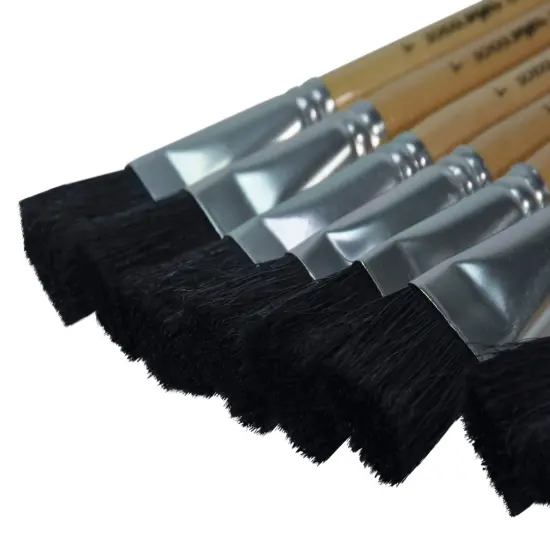 School Smart Black Bristle Paint Brushes, Short Handle, Assorted Sizes, Set of 24 {5}