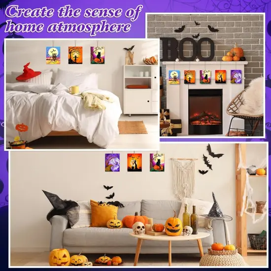 10PCS Large Halloween Unfinished Wood Crafts to Paint for Adults Kids {4}