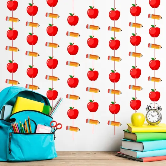 4 Strings Pencil Apple Garland Banner Welcome Back to School Decorations {4}
