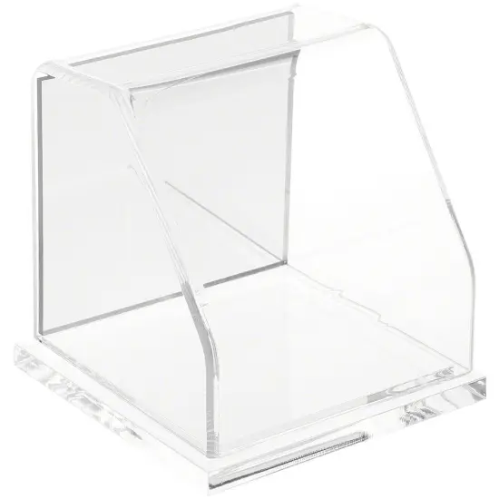 Plymor Clear Acrylic Slanted Front Display Case, 4" x 4" x 4" Clear (Mirrored) {1}