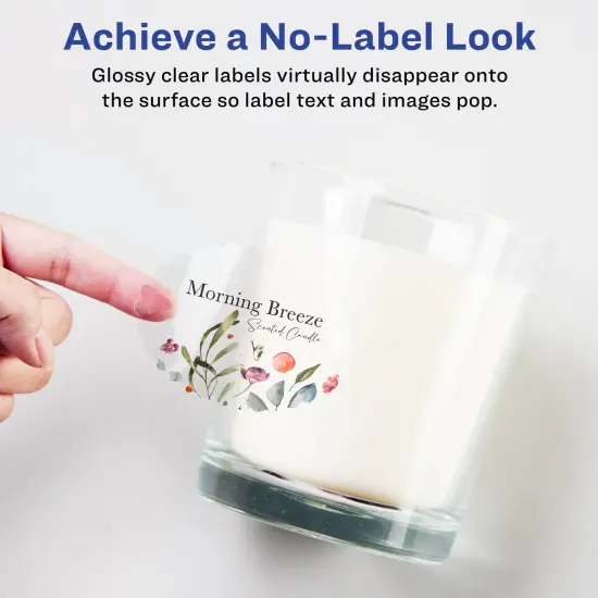 Avery Glossy Clear Oval Scalloped Labels with Sure Feed, 1-1/8" x 2-1/4" {2}