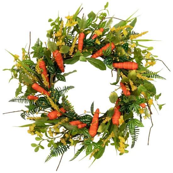 Northlight Floral Easter Artificial Wreath with Spring Carrots - 22" Orange {3}