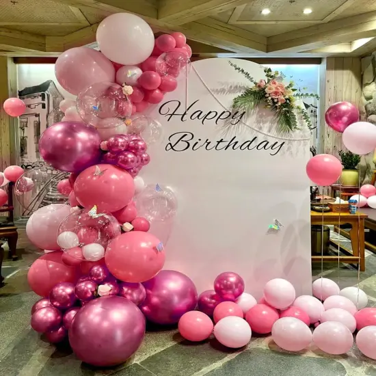 60 Pcs 12 inch Magenta Balloon Metallic Pink Confetti Balloons(Hot Pink Light Pink Metallic Pink) {5}