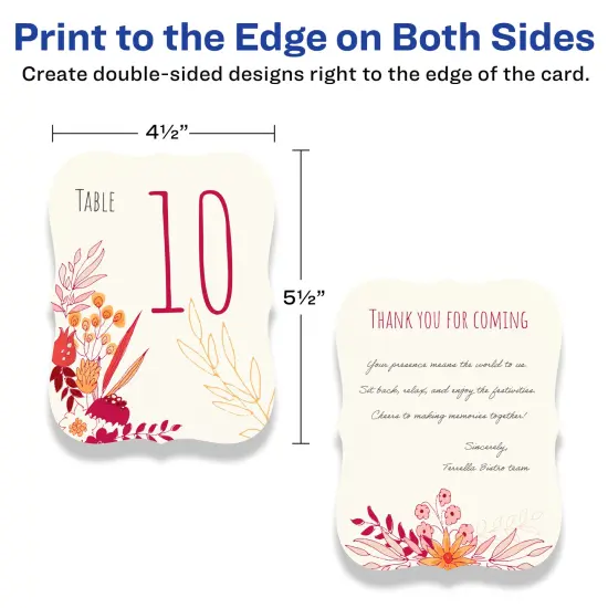 Avery 4-1/4" x 5-1/2" Rectangle Flourished Edge, Matte Ivory Postcards {6}