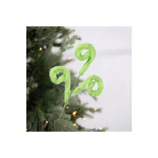 Lime Green Furry Spiral Curly Spray 29.5" {3}