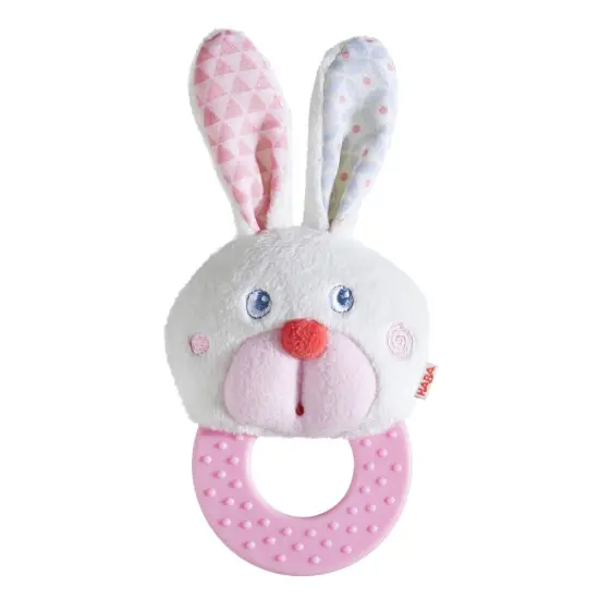 HABA Bunny Teether and Grasping Toy & Crinkle Toys for Baby and Teething Toy for 6-18 Months Multicolor {1}