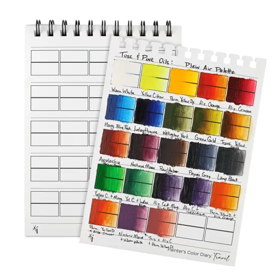 HG Art Concepts Travel Size Painters Color Diary - 6x8" Spiral-Bound Acid-Free Color Swatch Book with 10 Pages for Traveling Artists {7}