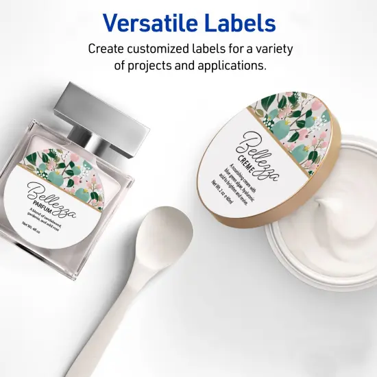 Avery Printable Round Labels with Sure Feed, 3" Diameter, Matte White, Permanent Adhesive, Laser & Inkjet Printers, 150 Blank Labels (5655) {3}