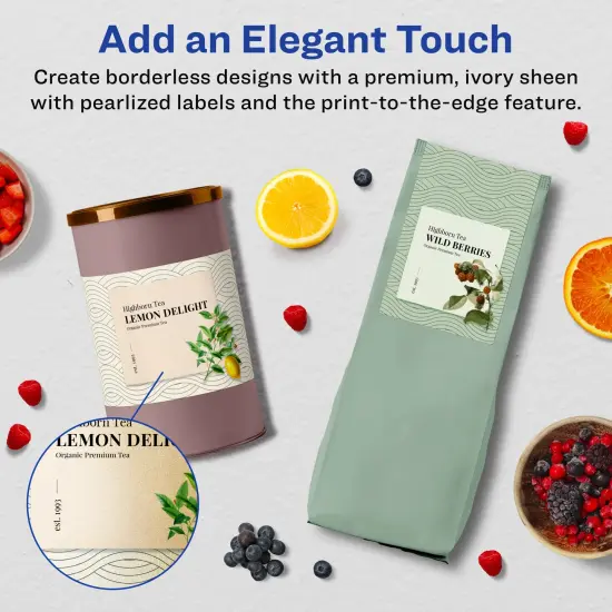 Avery Pearlized Ivory Rectangle Labels with Sure Feed Technology, Print-to-the-Edge, 7.75" x 3.25" {2}