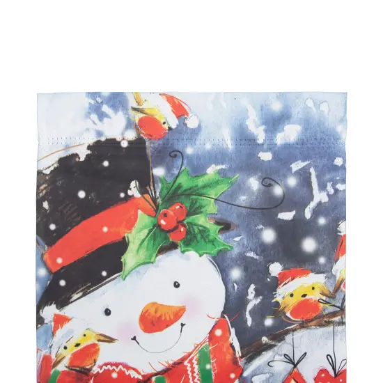 Northlight Snowman and Birds Merry Christmas Outdoor Garden Flag 12.5" x 18" White {6}