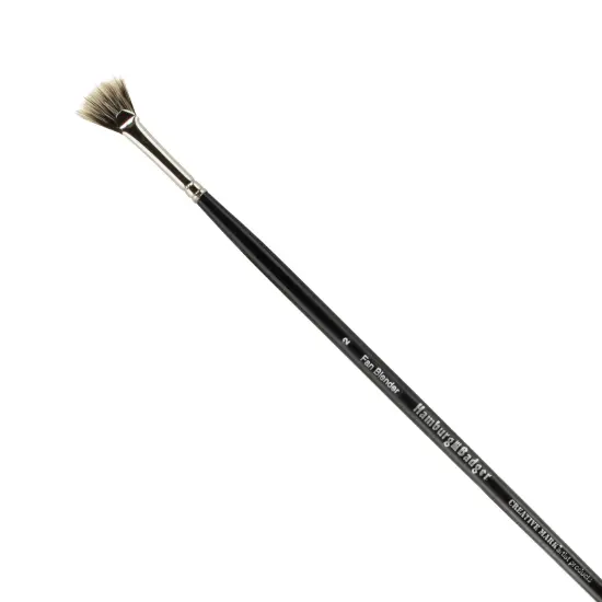 Creative Mark Hamburg Premiere Professional Oil Painting Brushes - Fan #2 Oil Paint Brush - Handmade in Germany, Natural & Synthetic Hair Blend, Long Triple-Lacquered Birch Handle {1}