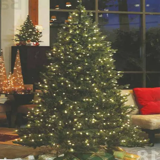 Northlight Pre-Lit Savannah Spruce Medium Artificial Christmas Tree - 7.5' - Clear Lights Green {5}