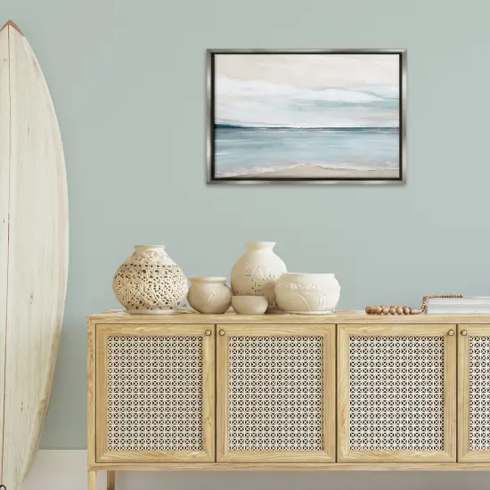 Stupell Industries Muted Soft Watercolor Beach Floating Frame By Kristen Brockmon {2}
