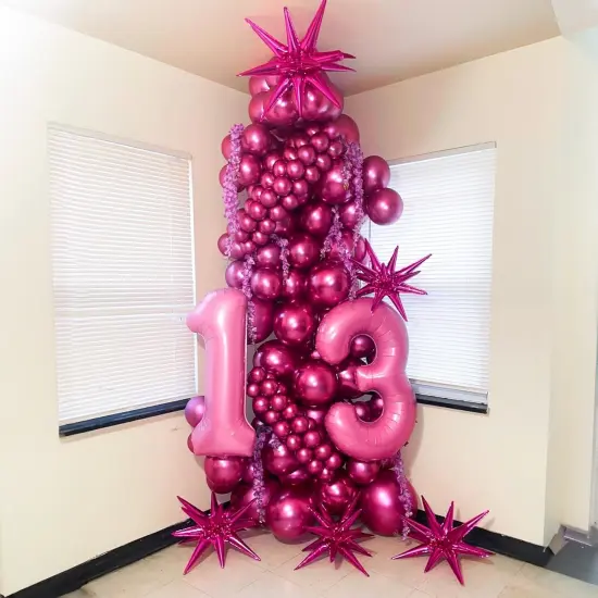 Chrome Hot Pink Balloons Different Sizes(Chrome Fuchsia Pink) {6}