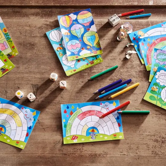HABA Color It! Roll & Write Coloring Sheets Kids Board Game and Family Game for 4 Year Olds & Up, with 2 Variants for Creative and Colorful Play Multicolor {6}